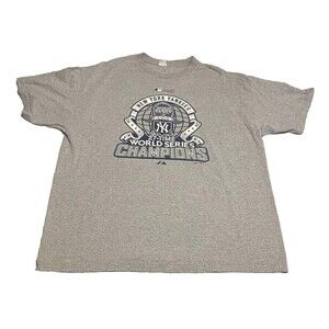 New York Yankees Shirt Adult 2XL Gray Short Sleeve 2009 World Series Baseball